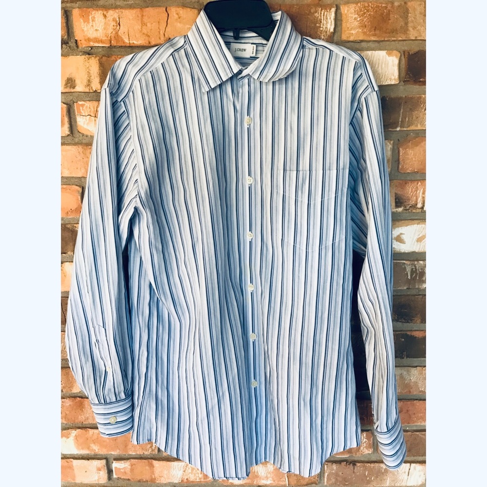 J. Crew Men’s Button Down Striped Button Down Casual Dress Shirt Small 1…